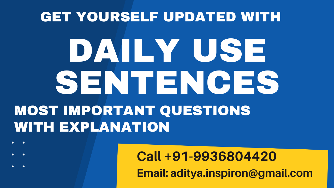 Important English Sentences for daily use